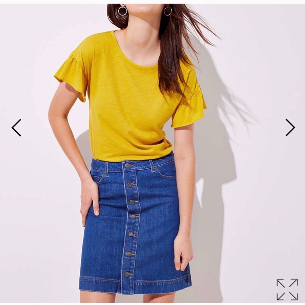 NWT ANN TAYLOR LOFT BUTTON DENIM SKIRT SIZE 6